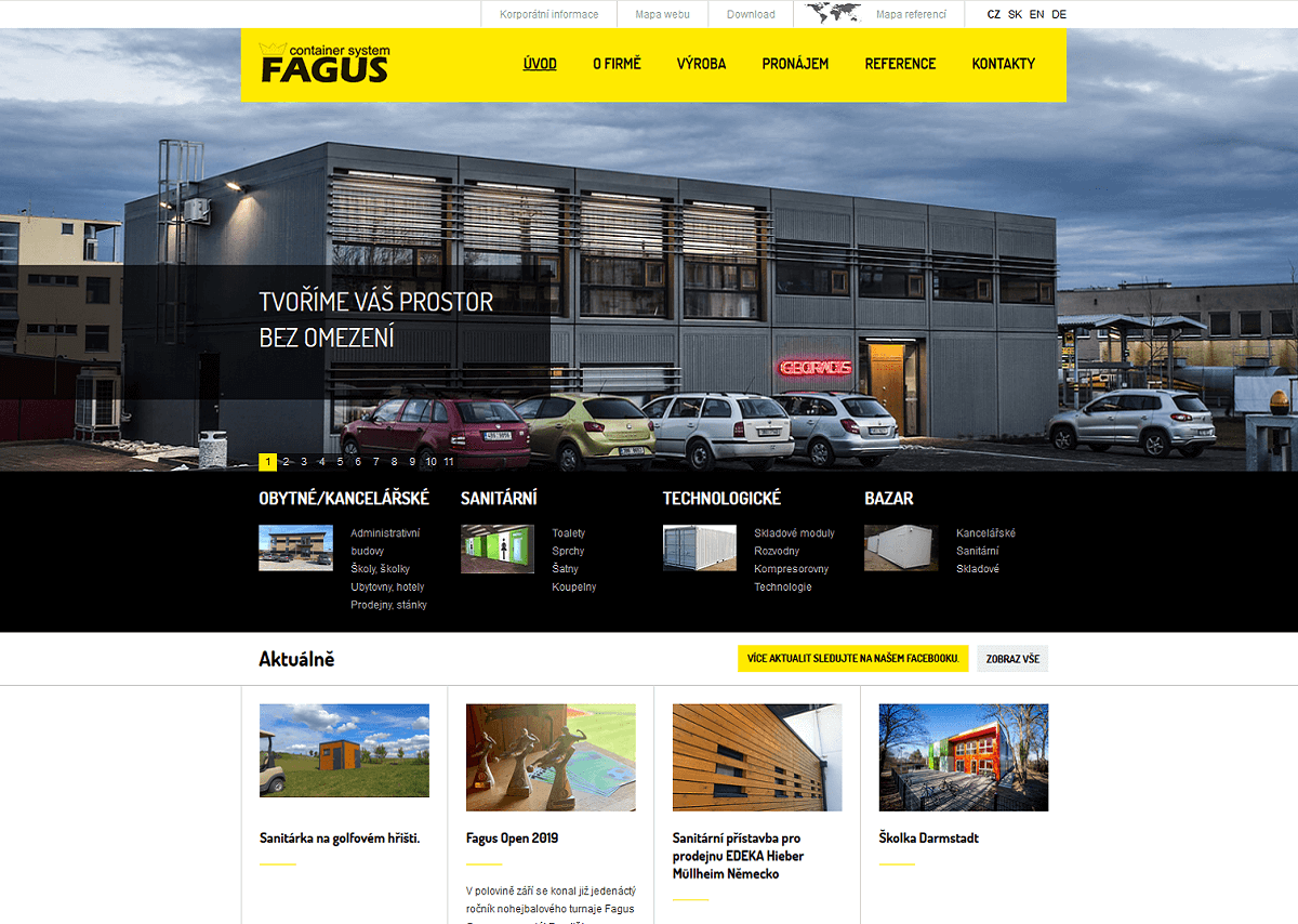 Webové stránky FAGUS před