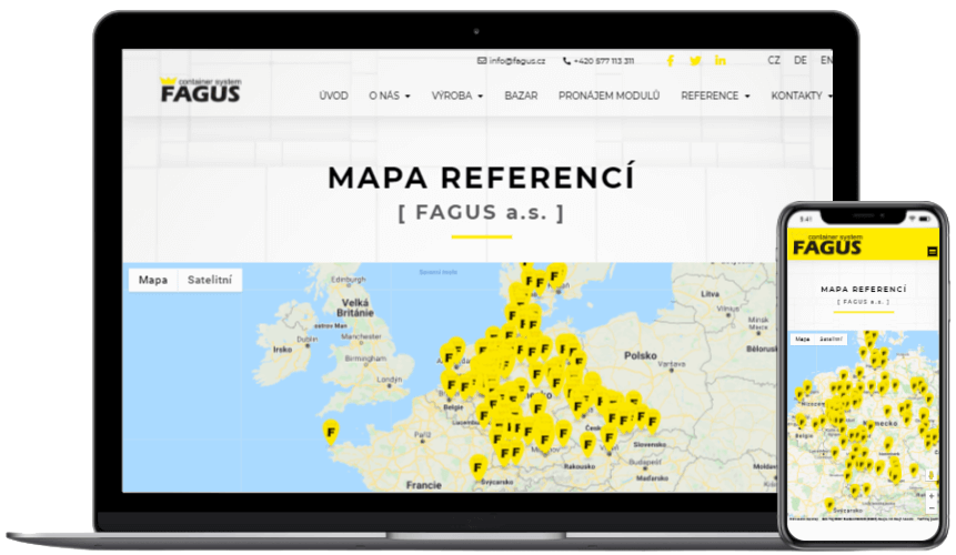 Reference tvorby webových stránek FAGUS - WebToo