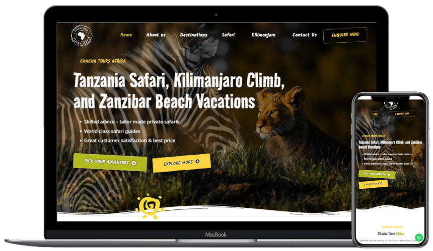 Tvorba webu ChaCha Tours Africa